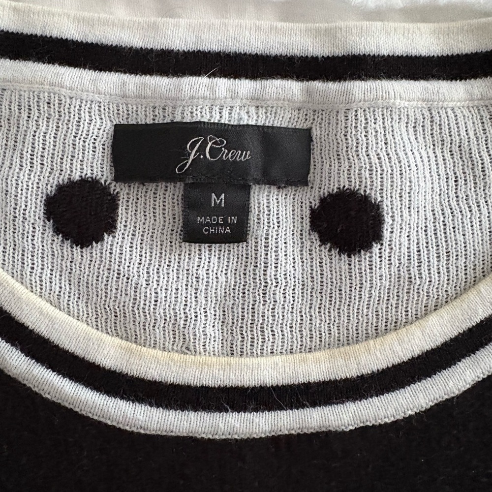 J crew polka dot crew neck sweater